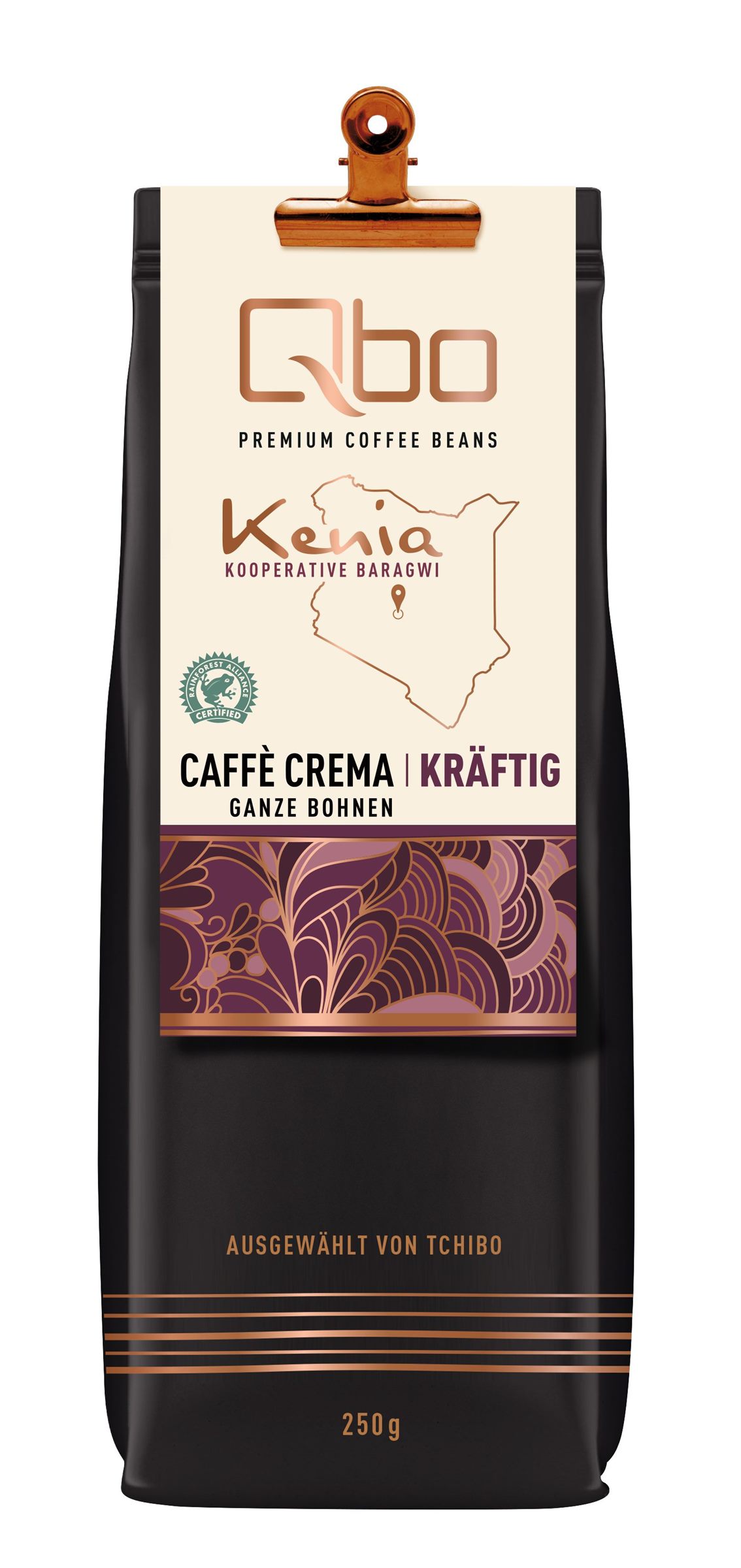 Qbo Premium Coffee Beans_Kenia_kräftig_250g