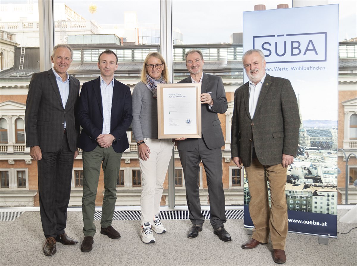 SÜBA als erster Bauträger Österreichs als EU-Taxonomie-konform bestätigt