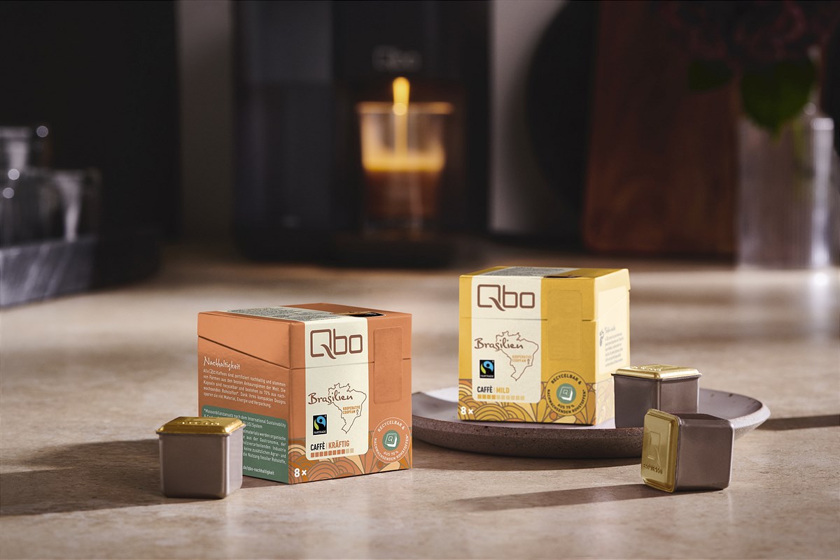 Der Rohkaffee des neuen Qbo Premiumkaffees ist außerdem als Limited Edition in der neuen Bio-Kunststoffkapsel erhältlich